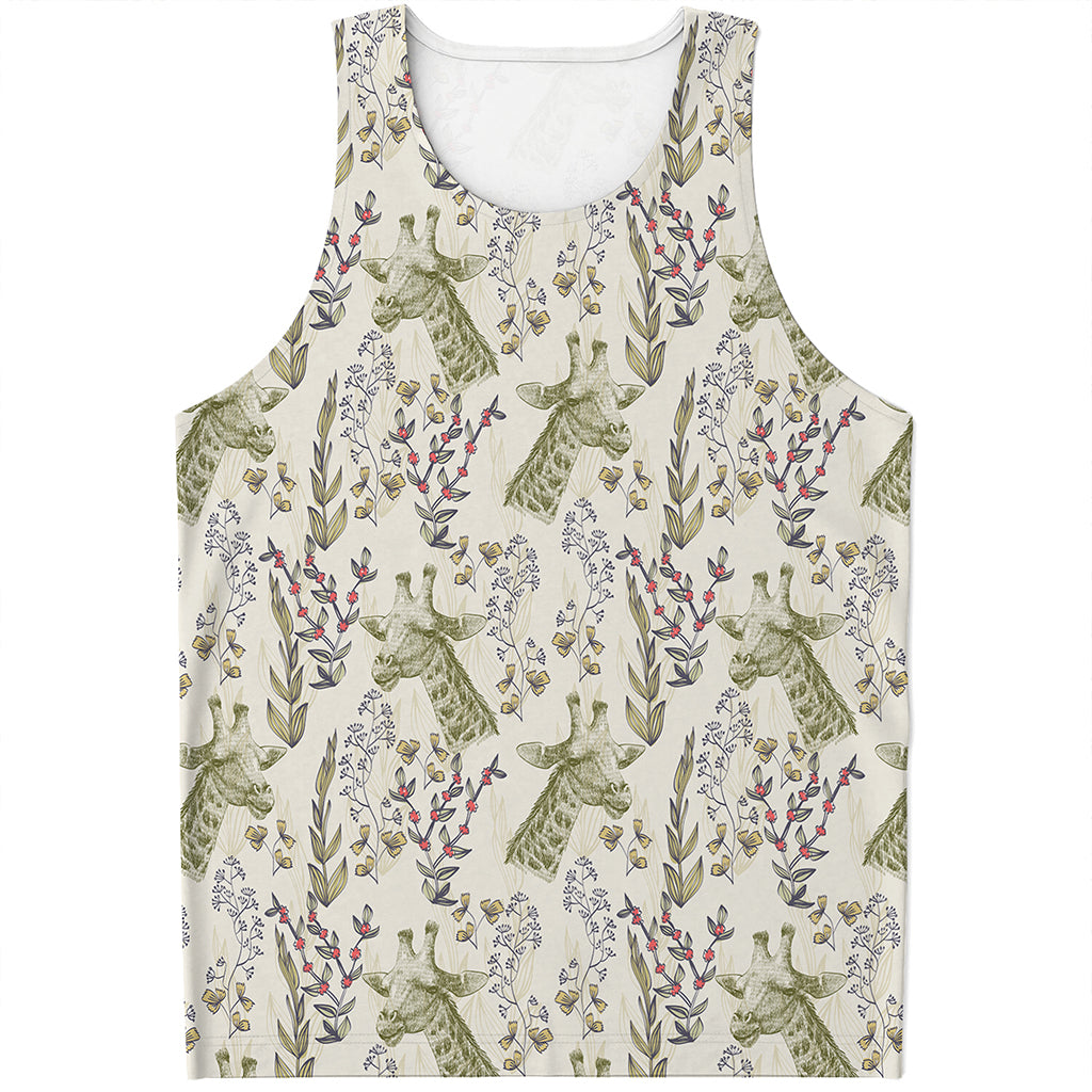 Vintage Giraffe Print Men's Tank Top