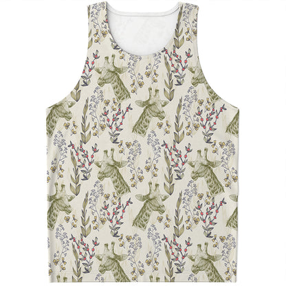 Vintage Giraffe Print Men's Tank Top