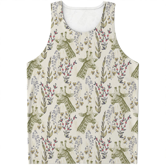 Vintage Giraffe Print Men's Tank Top