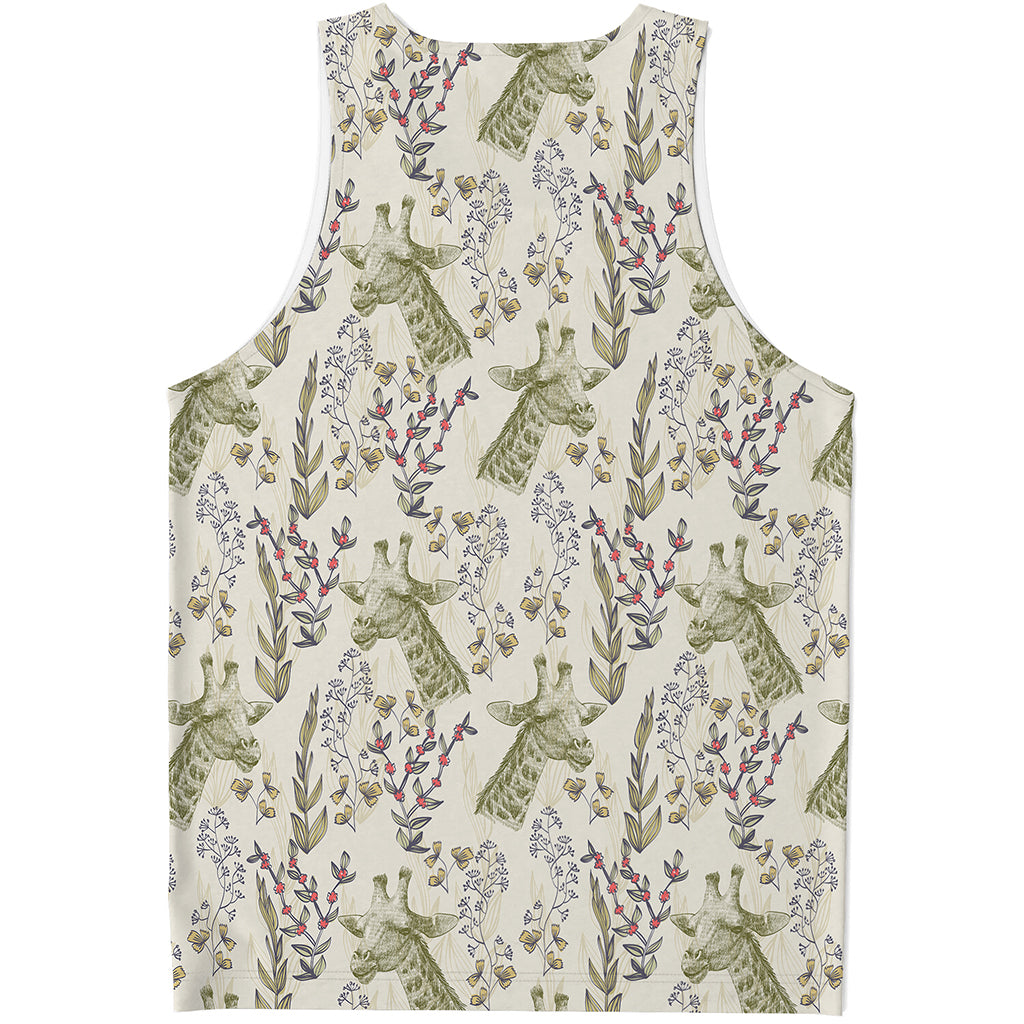 Vintage Giraffe Print Men's Tank Top