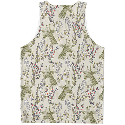 Vintage Giraffe Print Men's Tank Top