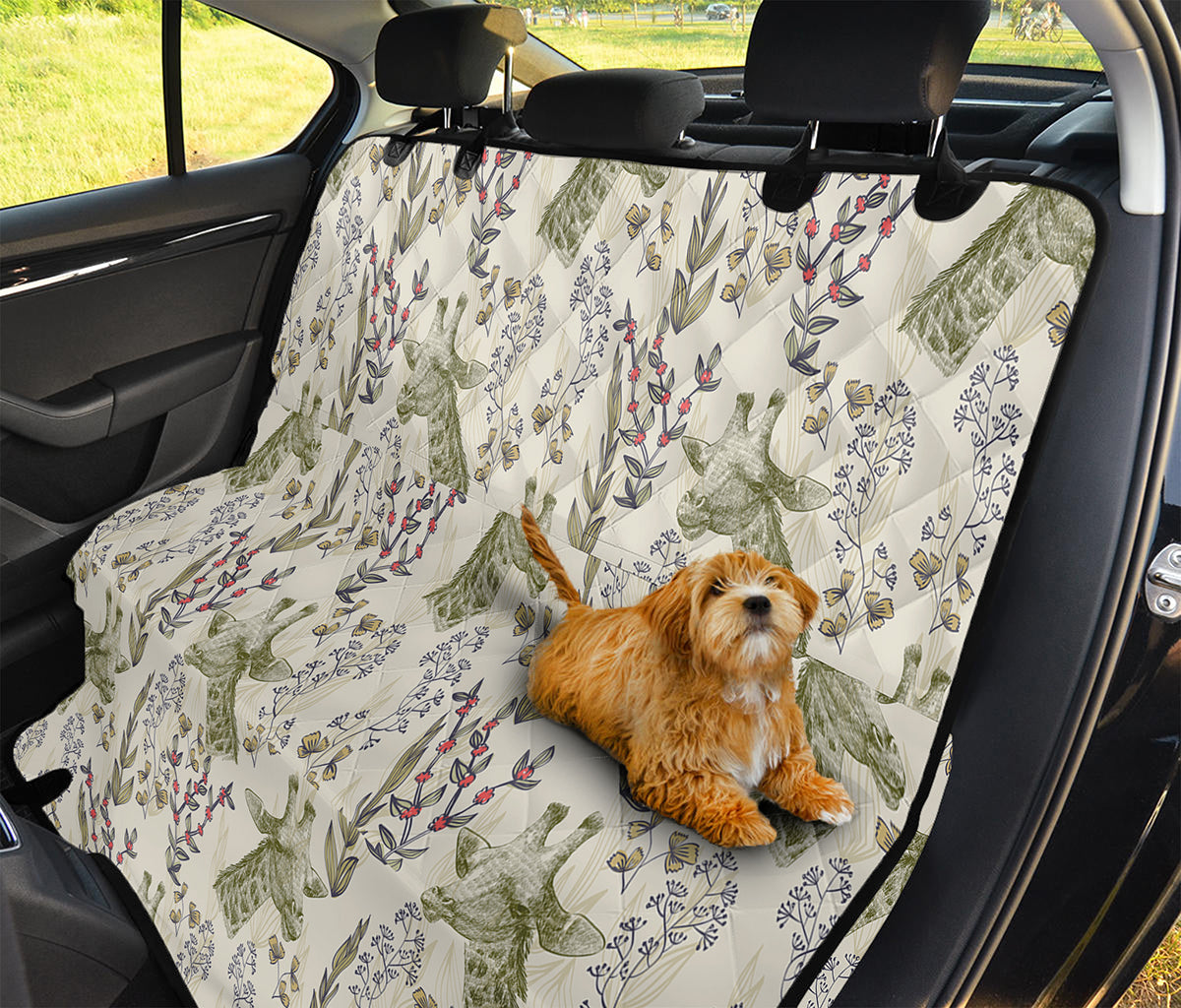 Vintage Giraffe Print Pet Car Back Seat Cover