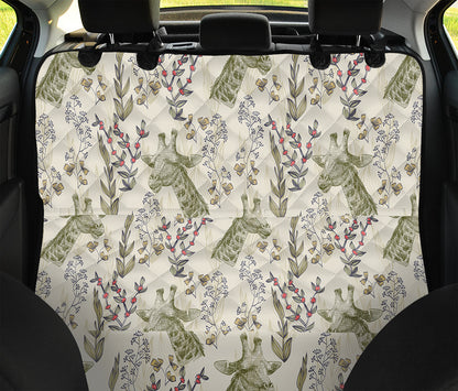 Vintage Giraffe Print Pet Car Back Seat Cover