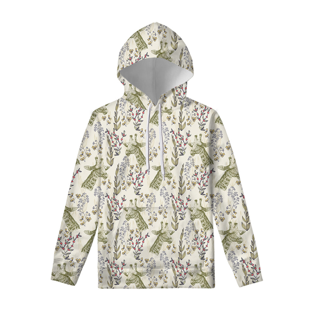 Vintage Giraffe Print Pullover Hoodie