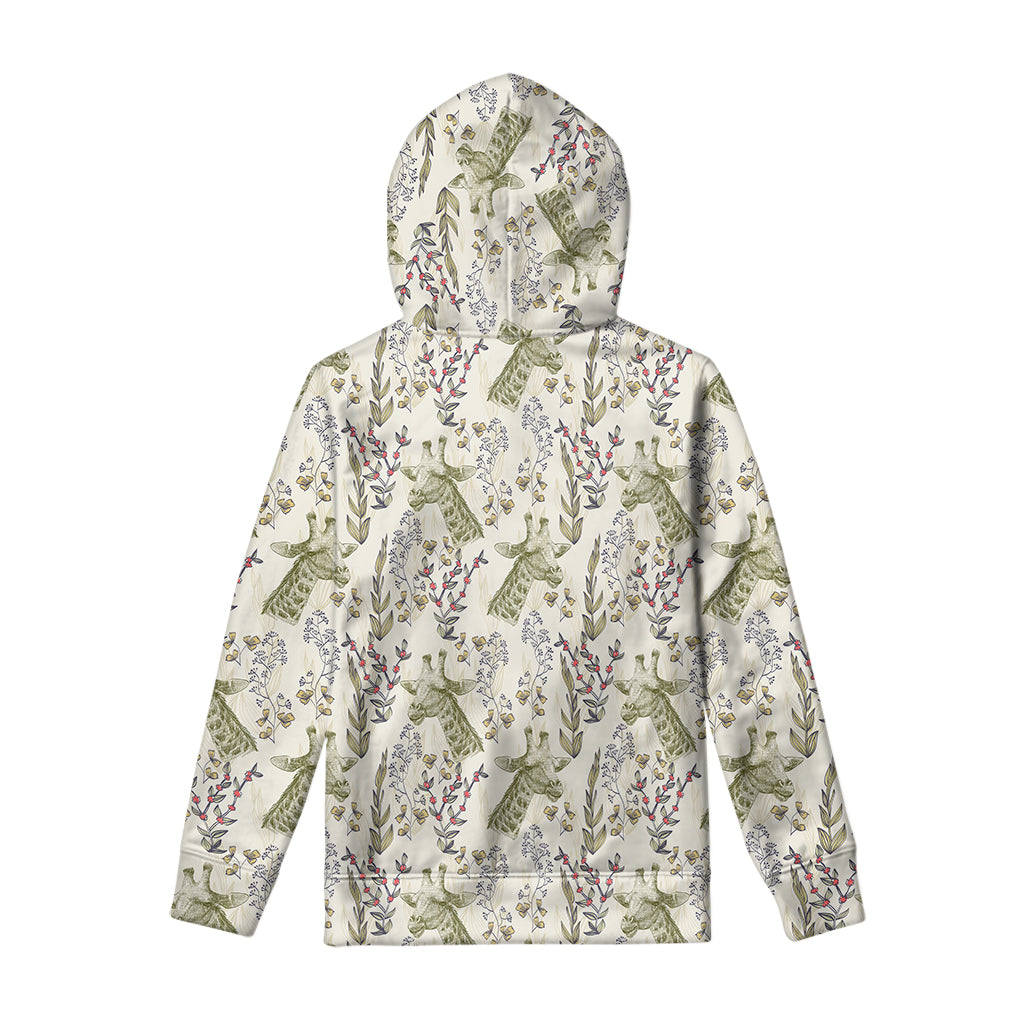 Vintage Giraffe Print Pullover Hoodie