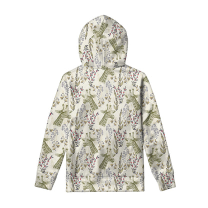 Vintage Giraffe Print Pullover Hoodie