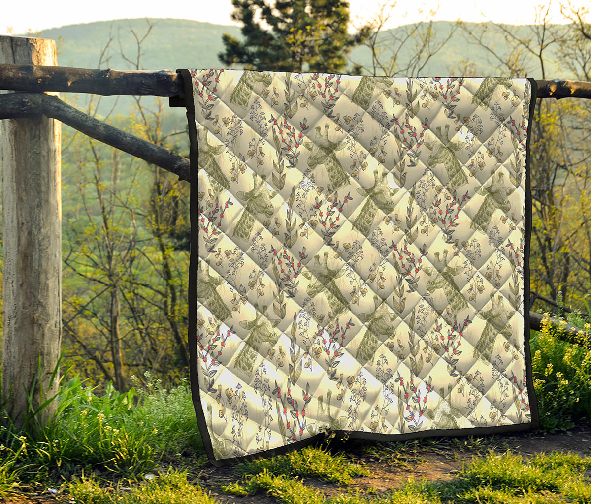 Vintage Giraffe Print Quilt