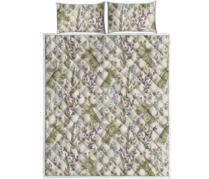 Vintage Giraffe Print Quilt Bed Set