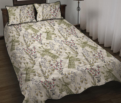 Vintage Giraffe Print Quilt Bed Set