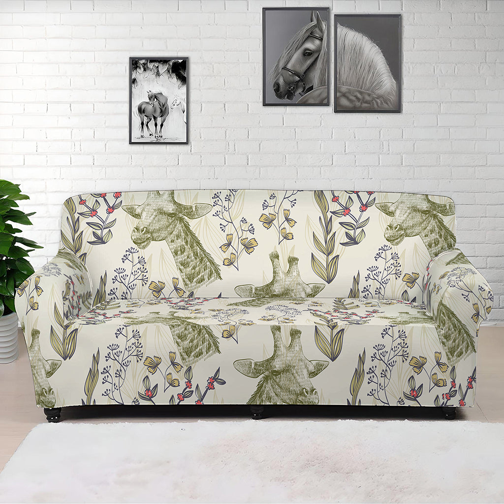 Vintage Giraffe Print Sofa Cover