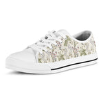 Vintage Giraffe Print White Low Top Shoes