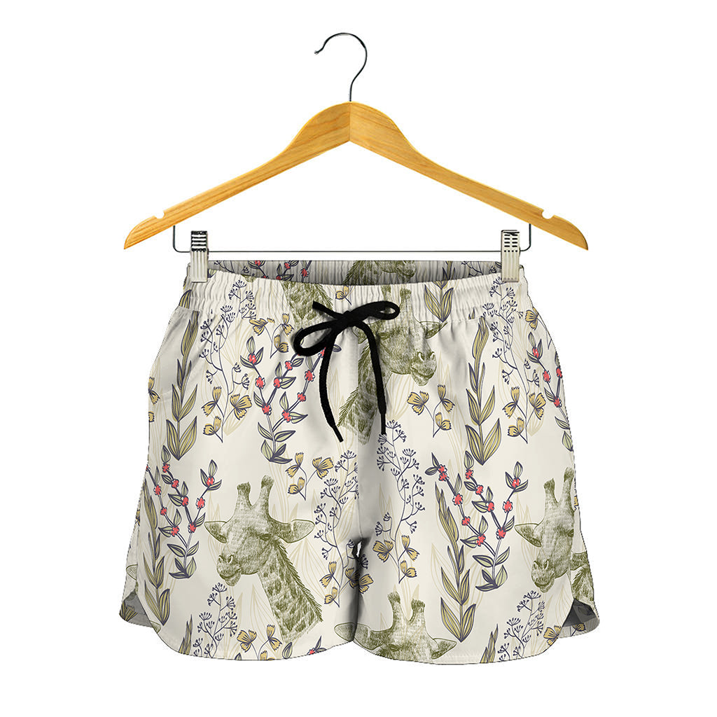 Vintage Giraffe Print Women's Shorts