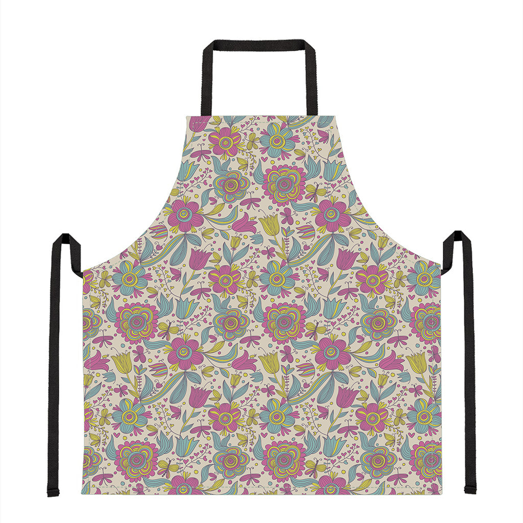Vintage Girly Floral Print Apron