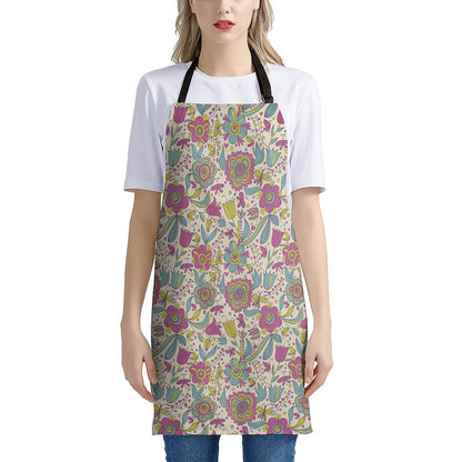 Vintage Girly Floral Print Apron
