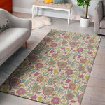 Vintage Girly Floral Print Area Rug