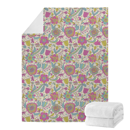 Vintage Girly Floral Print Blanket