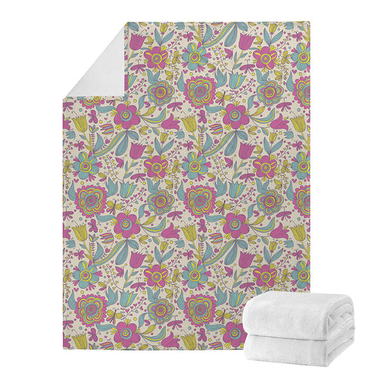 Vintage Girly Floral Print Blanket