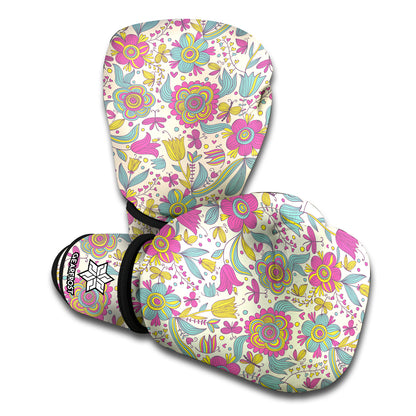 Vintage Girly Floral Print Boxing Gloves