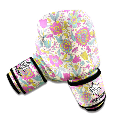 Vintage Girly Floral Print Boxing Gloves