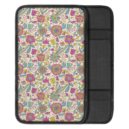 Vintage Girly Floral Print Car Center Console Cover