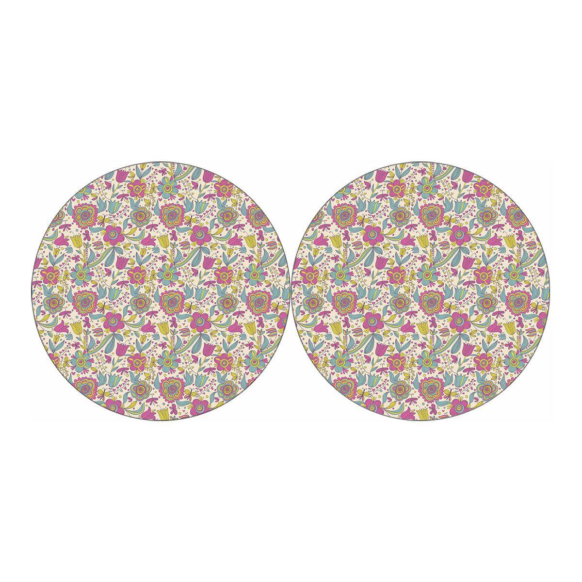 Vintage Girly Floral Print Car Coasters