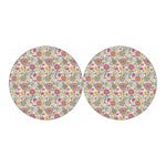 Vintage Girly Floral Print Car Coasters
