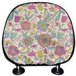 Vintage Girly Floral Print Car Headrest Covers