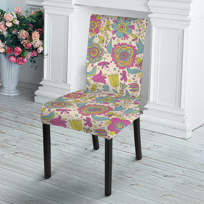 Vintage Girly Floral Print Dining Chair Slipcover