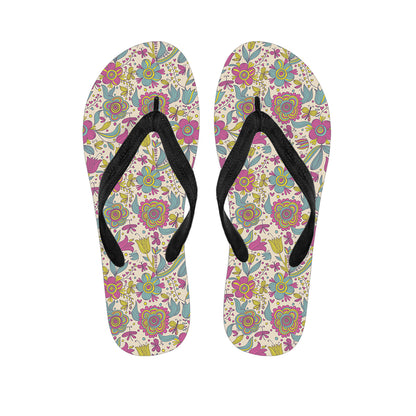 Vintage Girly Floral Print Flip Flops
