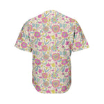 Vintage Girly Floral Print Men's Baseball Jersey