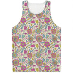 Vintage Girly Floral Print Men's Tank Top