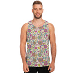 Vintage Girly Floral Print Men's Tank Top