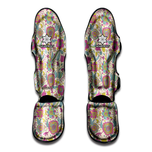 Vintage Girly Floral Print Muay Thai Shin Guard