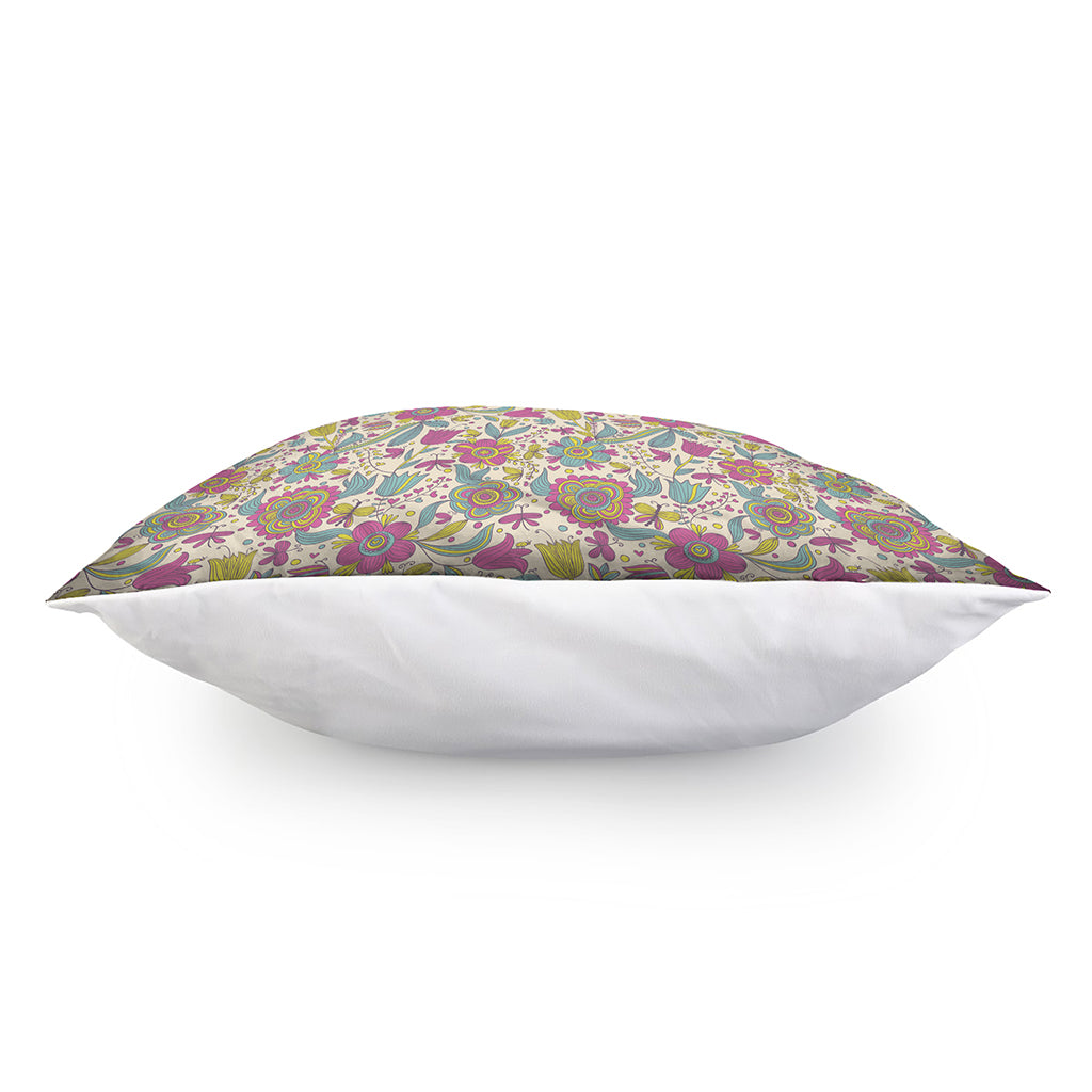 Vintage Girly Floral Print Pillow Cover