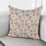 Vintage Girly Floral Print Pillow Cover