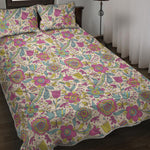 Vintage Girly Floral Print Quilt Bed Set