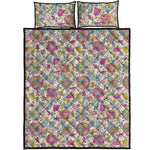 Vintage Girly Floral Print Quilt Bed Set