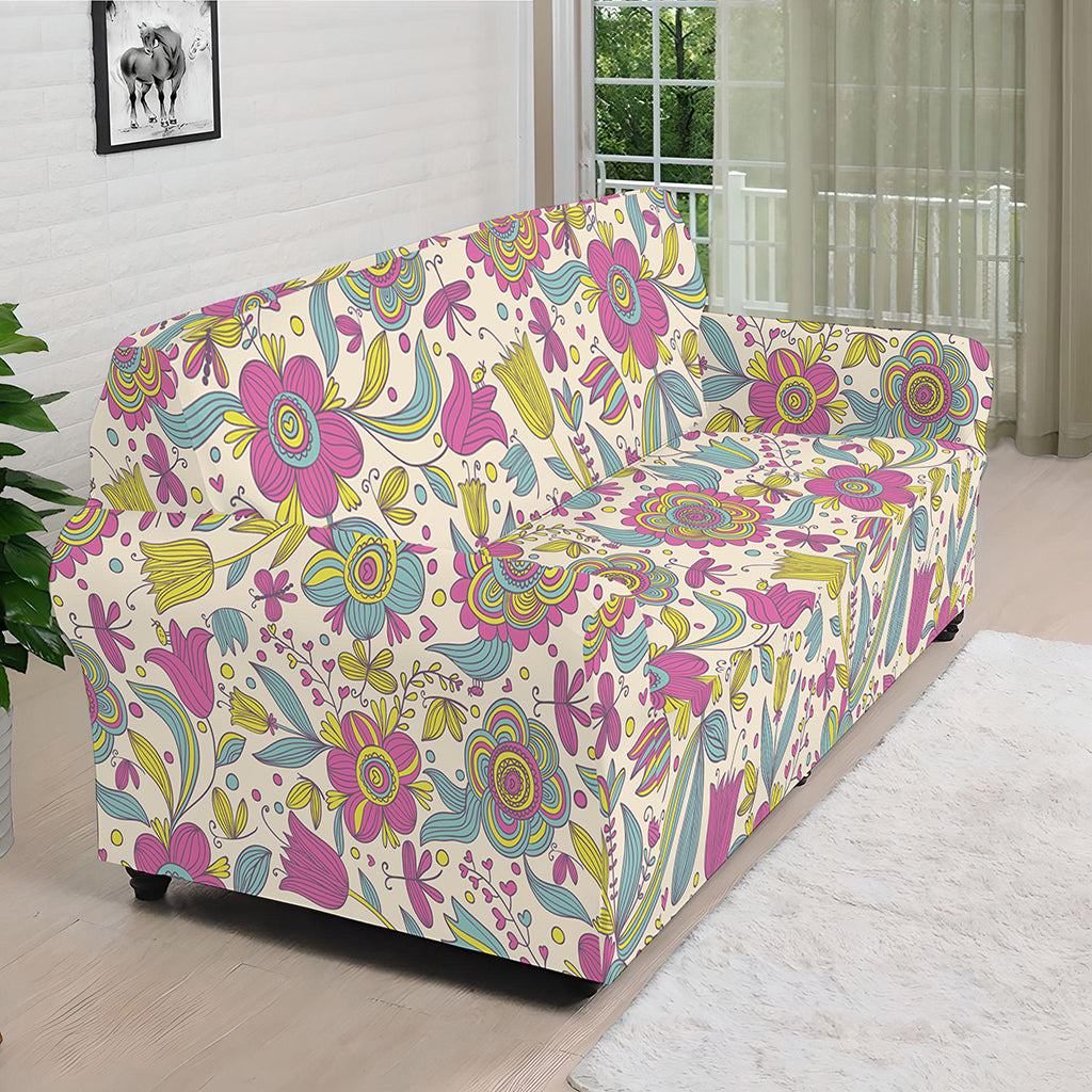 Vintage Girly Floral Print Sofa Cover