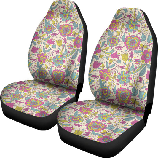 Vintage Girly Floral Print Universal Fit Car Seat Covers