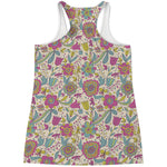 Vintage Girly Floral Print Women's Racerback Tank Top