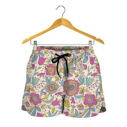 Vintage Girly Floral Print Women's Shorts
