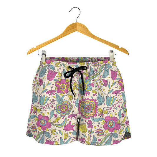 Vintage Girly Floral Print Women's Shorts