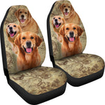 Vintage Golden Retriever Universal Fit Car Seat Covers GearFrost