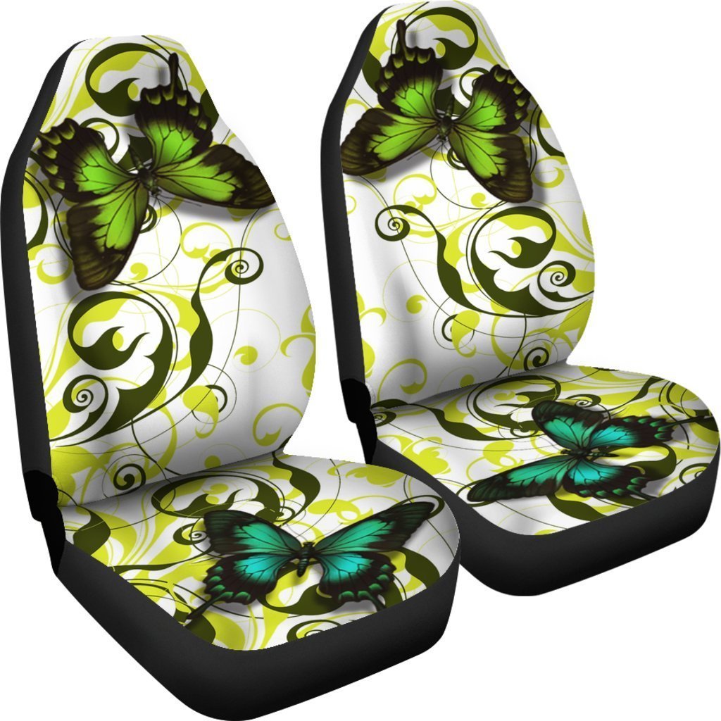 Vintage Green Butterfly Universal Fit Car Seat Covers GearFrost