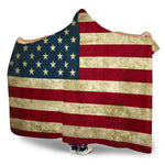Vintage Grunge American Flag Patriotic Hooded Blanket GearFrost