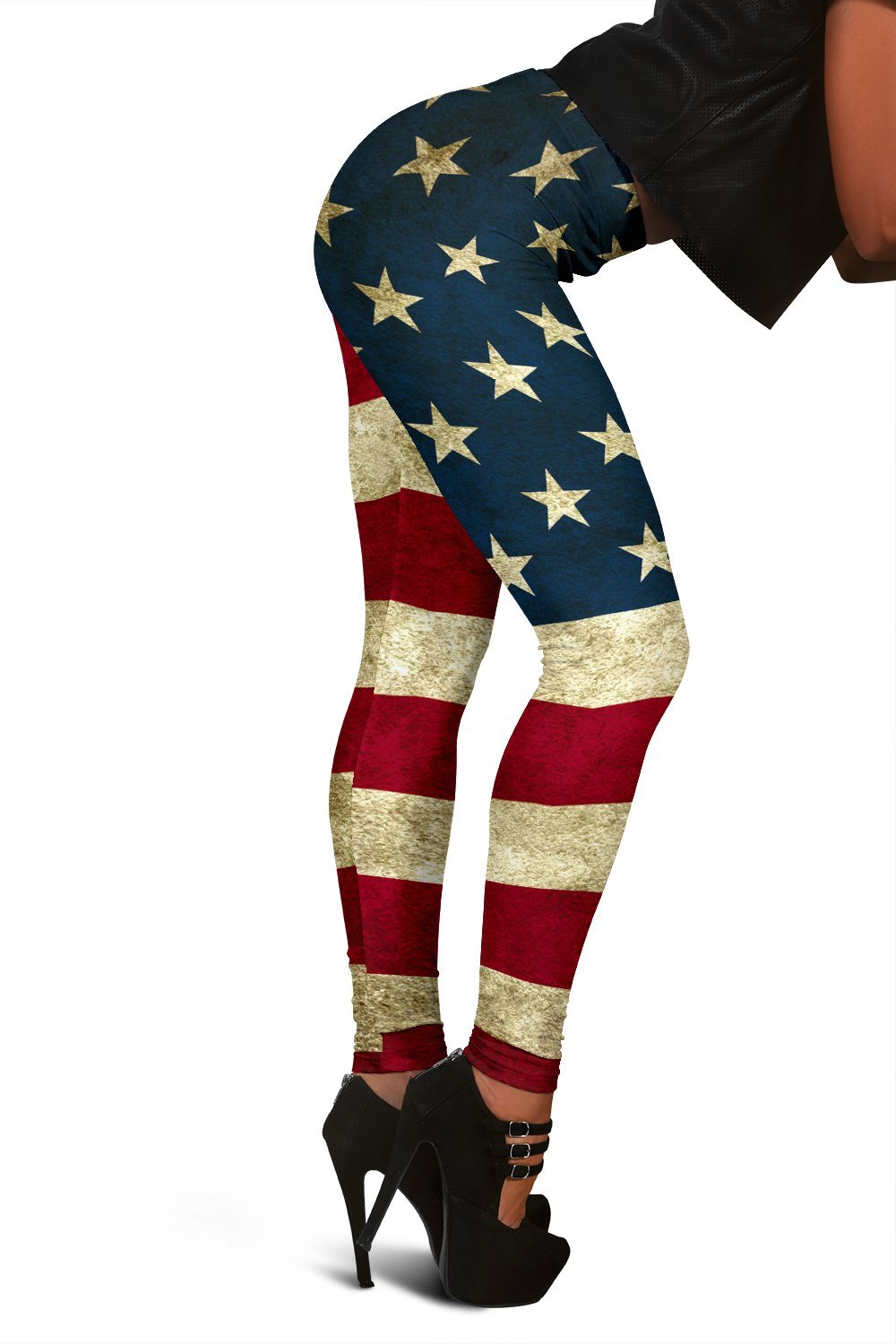 Vintage Grunge American Flag Patriotic Women's Leggings GearFrost
