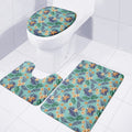 Vintage Hawaiian Aloha Pattern Print 3 Piece Bath Mat Set