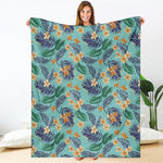Vintage Hawaiian Aloha Pattern Print Blanket
