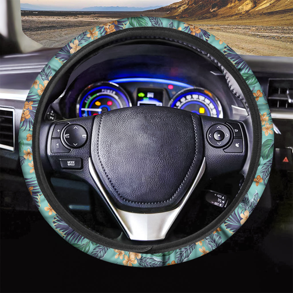 Vintage Hawaiian Aloha Pattern Print Car Steering Wheel Cover