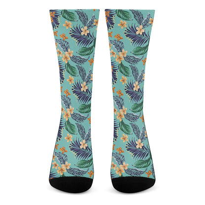 Vintage Hawaiian Aloha Pattern Print Crew Socks